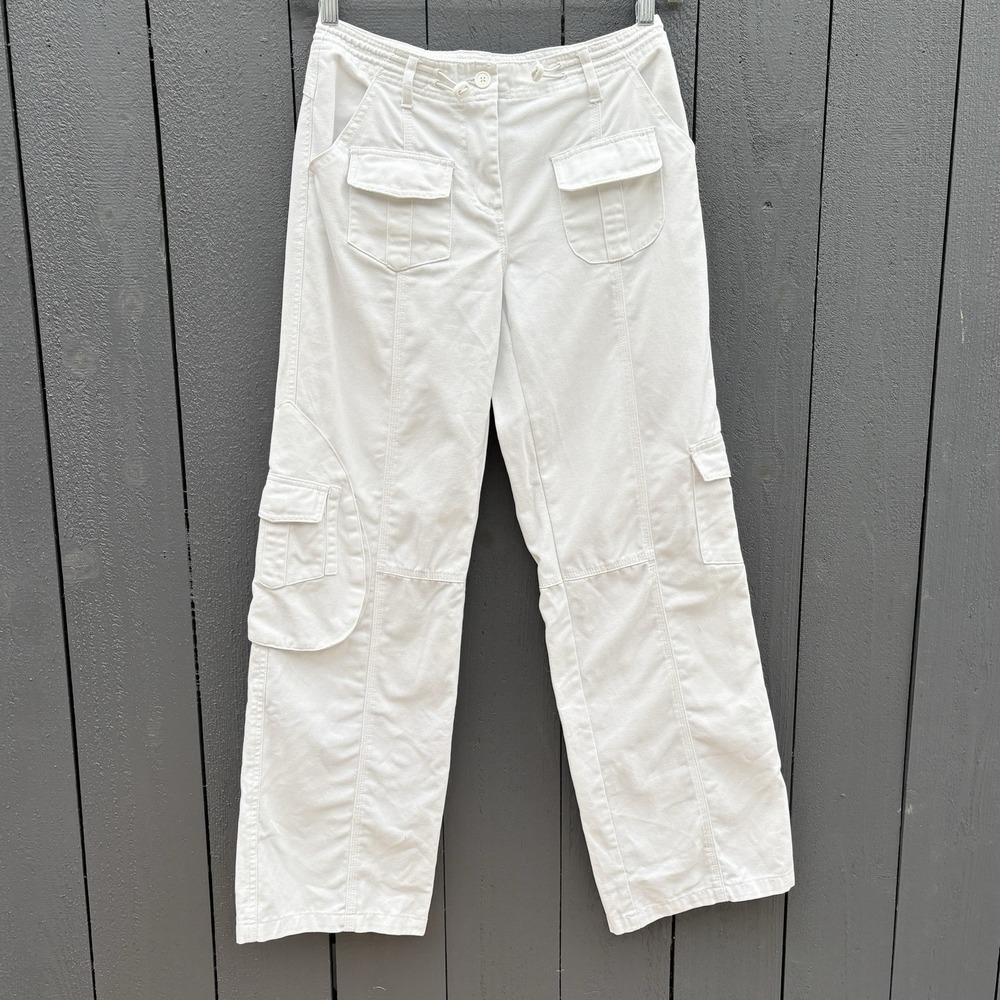 Brandy Melville Y2k Kim Cargo Pants O/S 28X30 Street Mid Rise Straight Adj Waist
